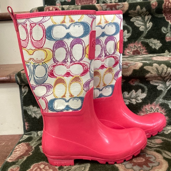 Coach Pearl Pink Rainboots